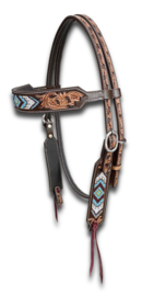 Headstall with browband flower and beads