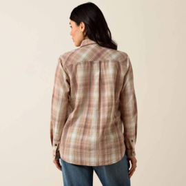 Ariat Billie Jean Western Shirt White Pepper Coral Plaid