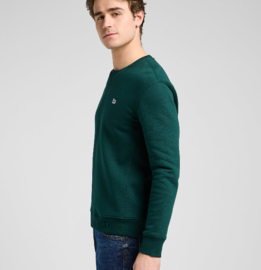 Lee Patch Crew Sweatshirt Jade Forest Green