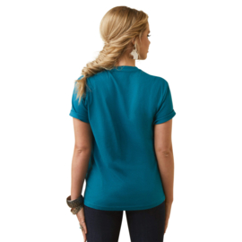 Ariat REAL Heartland Ladies T-Shirt Deep Lagoon