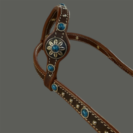 Showhoofdstel One Ear Blue Silver