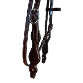 Headstall with browband Snake print Dark Chesnut