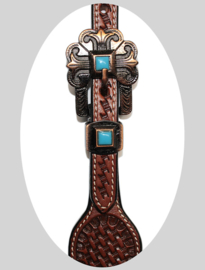 Headstall with browband and turquoise stone