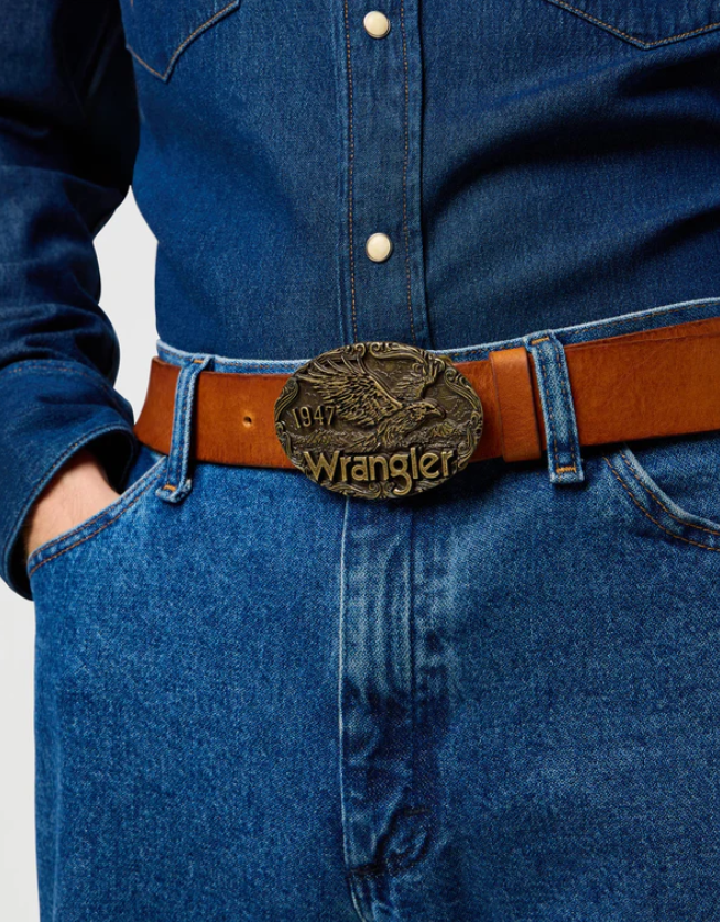 Belt Wrangler Eagle Buckle Cognac