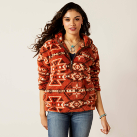 Ariat REAL Berber Pullover Sweatshirt Burnt Brick Print