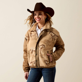 Ariat Sherpa Blocked Jacket Wild Horses Print