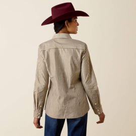 Ariat Kirby Stretch Shirt Wrinkle Resistant Chocolate Plum Stripe