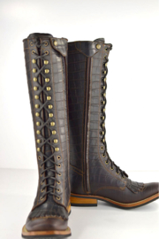 Secchiari Marietta Crocco Dark Brown with ZIP