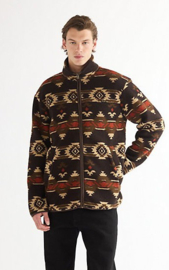 Wrangler Sherpa Fleece Jacket Aztec Chocolate
