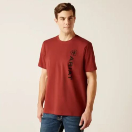 Ariat Vertical Logo Mens T-Shirt Sun Dried Tomato