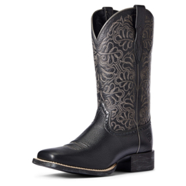 Ariat Round Up Remuda Black Deertan Ladies Western Boots