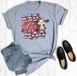 T-Shirt Red White + Moo