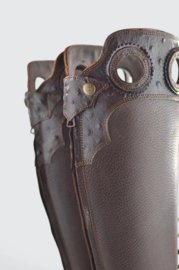 Secchiari Vernon Ostrich Dark Brown with ZIP