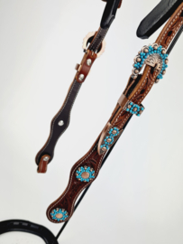 Headstall 2-ear Copper/Turquoise