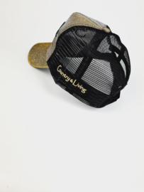 Sunville Ponytail Cap Black/Gold Glitter