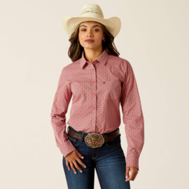 Ariat Kirby Stretch Shirt Wrinkle Resistant Garnet Rose Geo