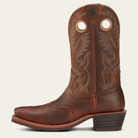 Ariat Heritage Roughstock Square Toe Brown Oiled Rowdy Mens Western Boots