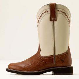 Ariat Kearney Round Toe Brown/Cream Ladies Western Boots