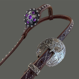 Showhoofdstel One Ear Purple Silver