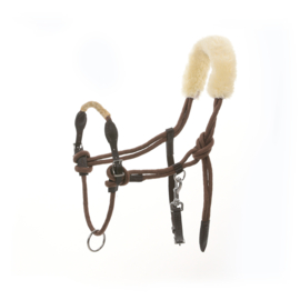 Lunging Halter with wool and rawhide