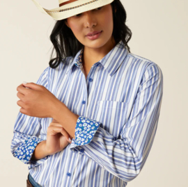 Ariat Kirby Stretch Shirt Wrinkle Resistant Cobalt Stripe