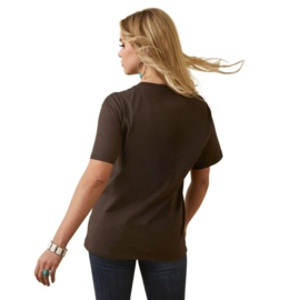 Ariat REAL Patina Steer Ladies T-Shirt Wasked Black