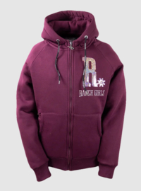 Ranch Girls Hooded Sweat Jacket 'SHINEY' Deep Wine