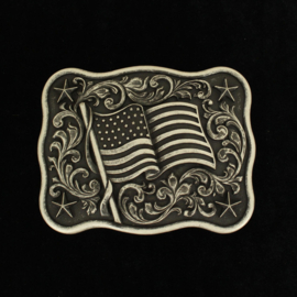 Nocona Smooth Edge USA Flag Buckle