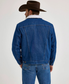 Wrangler Sherpa Lined Denim Jacket Mid Stone
