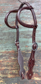Headstall 2-ear Snake print Brown