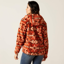 Ariat REAL Berber Pullover Sweatshirt Burnt Brick Print
