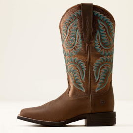 Ariat Cattle Caite Mocha Dust Wide Square Toe Ladies Western Boots
