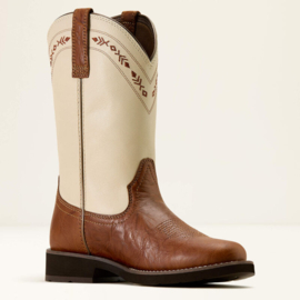 Ariat Kearney Round Toe Brown/Cream Ladies Western Boots