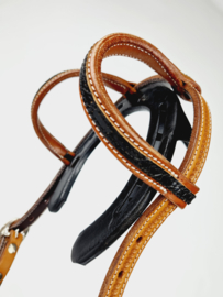 Headstall Croco Inlay Black