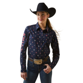 Ariat Team Kirby Stretch Shirt Wrinkle Resistant Western Love Print