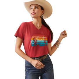 Ariat REAL Horizon Orange Heather Ladies T-Shirt