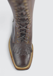 Secchiari Vernon Ostrich Dark Brown with ZIP