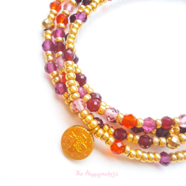 Handmade bracelet ''colorful boho basic'' bordeaux