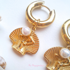Stainless steel earrings boho beach ''mermaid'' gold