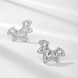 Stainless steel studs ''boho'' silver