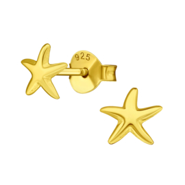 Ear studs ''sea star'' gold plated