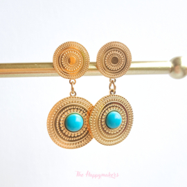 Stainless steel earrings boho beach ''big rounds'' gold