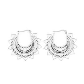 Oorbellen ''boho hoops'' stainless steel goud/zilver