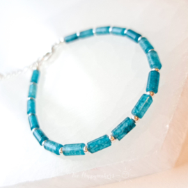 Handmade bracelet ''blue nature stone'' 925silver