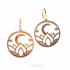 Earrings rvs ''flower moon'' gold/silver