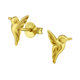 Ear studs ''bird'' gold plated