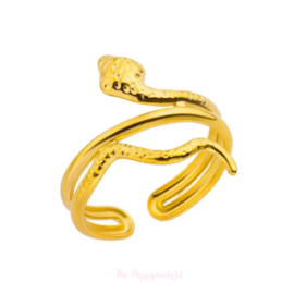 Ring stainless steel ''little snake'' gold
