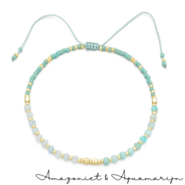 Gemstone bracelets two stones ''aquamarine''