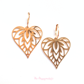 Earrings rvs ''boho hearts'' gold/silver