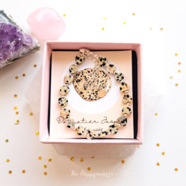 Handmade gemstone bracelet ''dalmatiër jaspis'' 925silver
